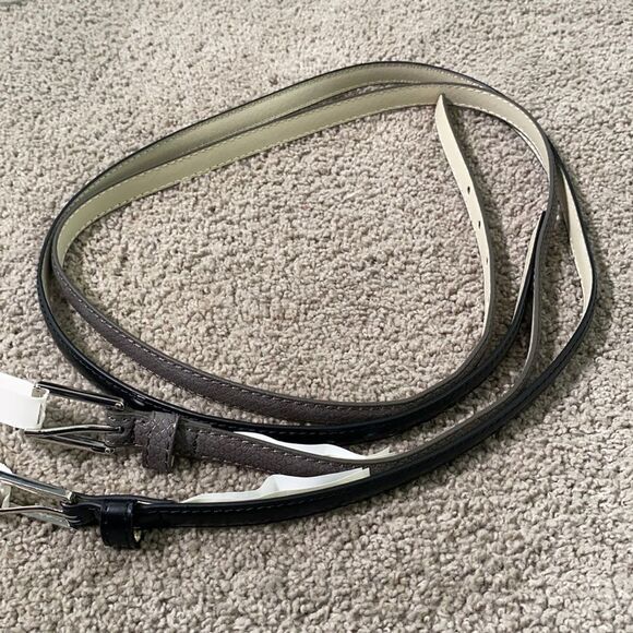 Women’s Belts 2pack 1 Black & 1 Gray with Silver Buckles XL NWT - Picture 3 of 6